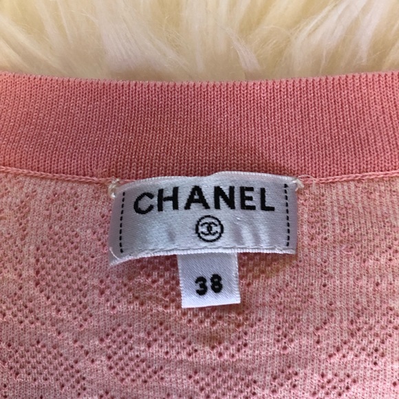 Chanel 2021 floral silk cotton dress cardigan skirt pink 38 - Picture 3 of 11